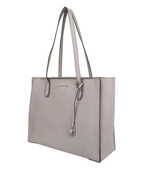 michael kors mercer large leather tote grey with bezel|Michael Kors mercer bag large.